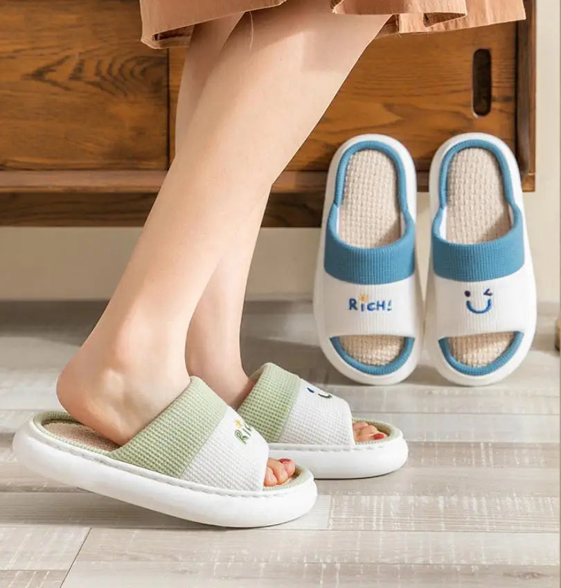Smile Face Slippers - Couples Home Smiley Slides