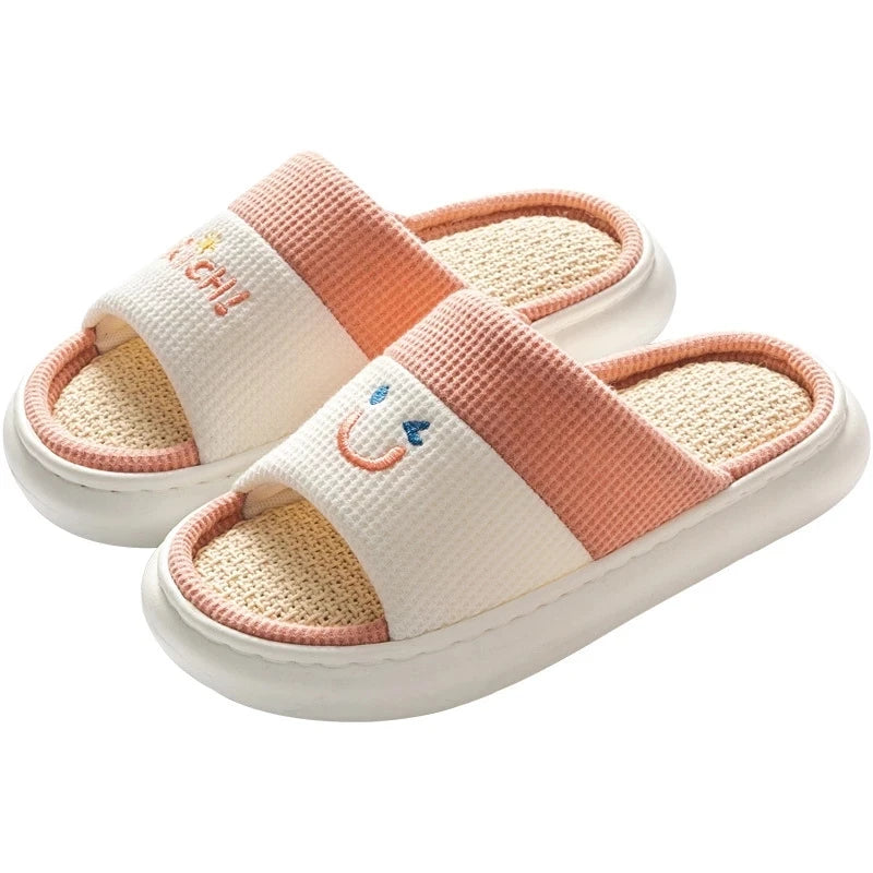 Smile Face Slippers - Couples Home Smiley Slides
