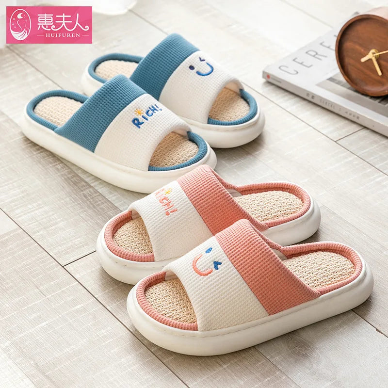 Smile Face Slippers - Couples Home Smiley Slides