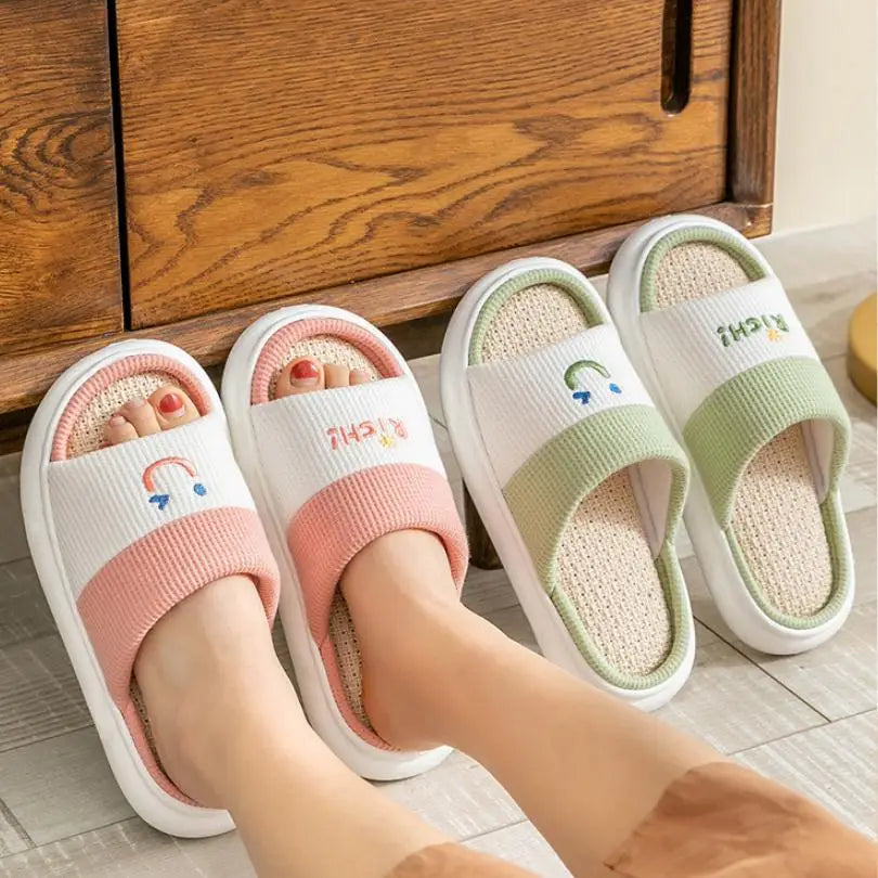 Smile Face Slippers - Couples Home Smiley Slides