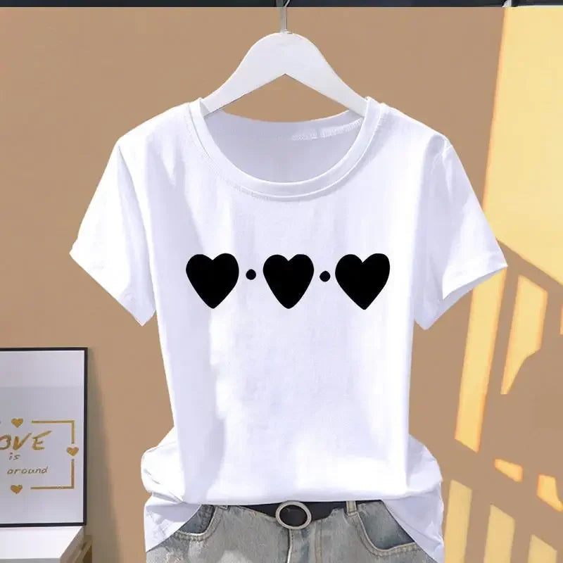 Women Print Floral Sports Explosive Short Sleeve T-shirt