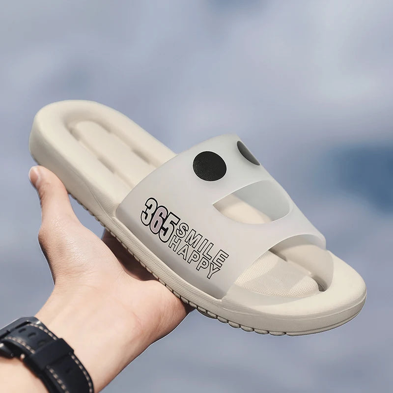 Smiling Face Slippers - Non-Slip Thick Sole Slides