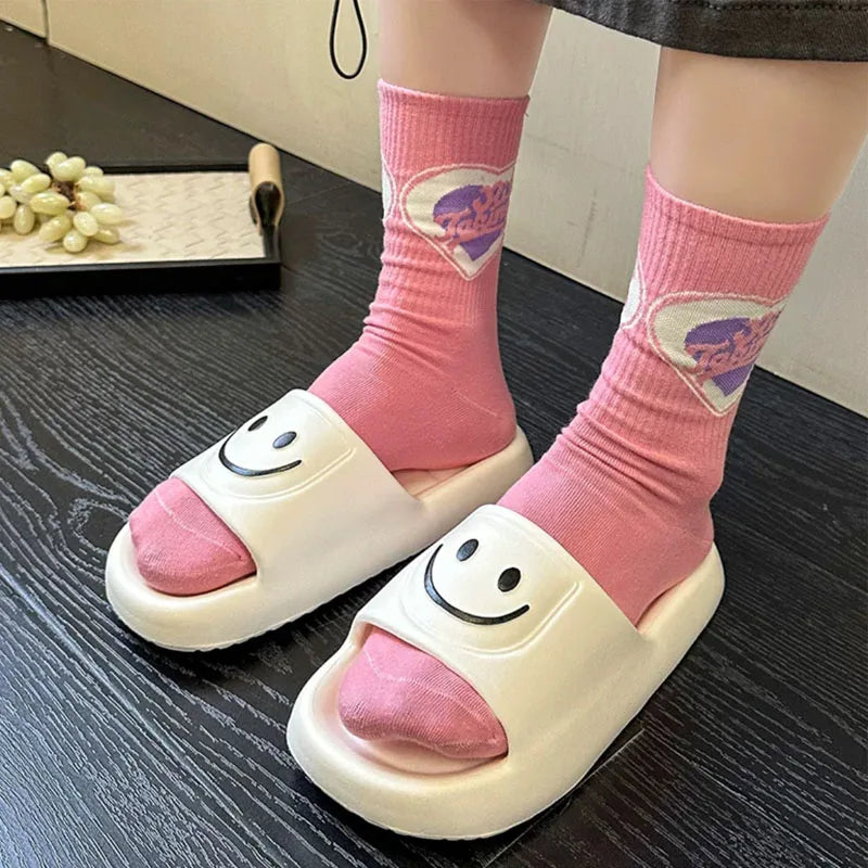 Smile Slippers - Smiling Face Slides Solid Color