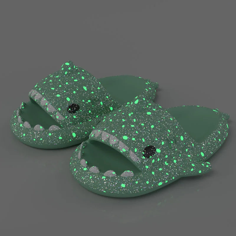 Shark Slippers - Halloween Pumpkin Night Light Slides