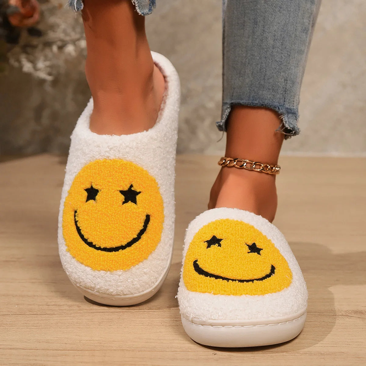 Smiley Slippers - Smile Face Cotton Home Slides