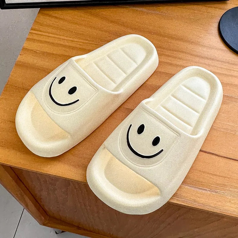 Smile Slippers - Smiling Face Slides Solid Color