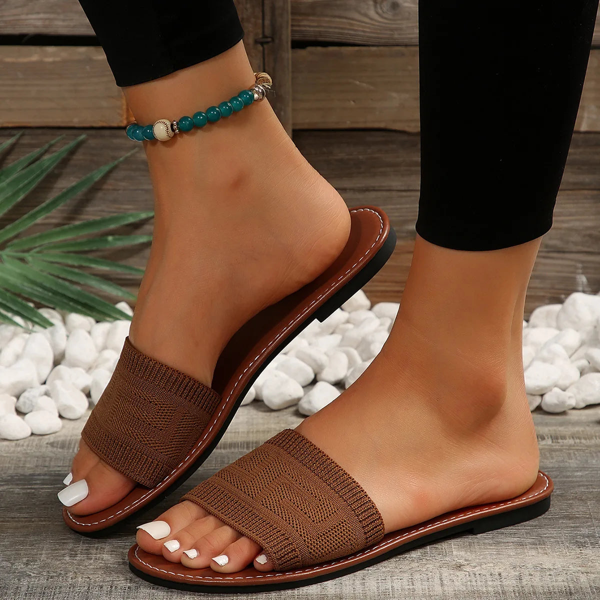Brown Sandals - 2025 Luxury Outdoor Beach Flat Sandals