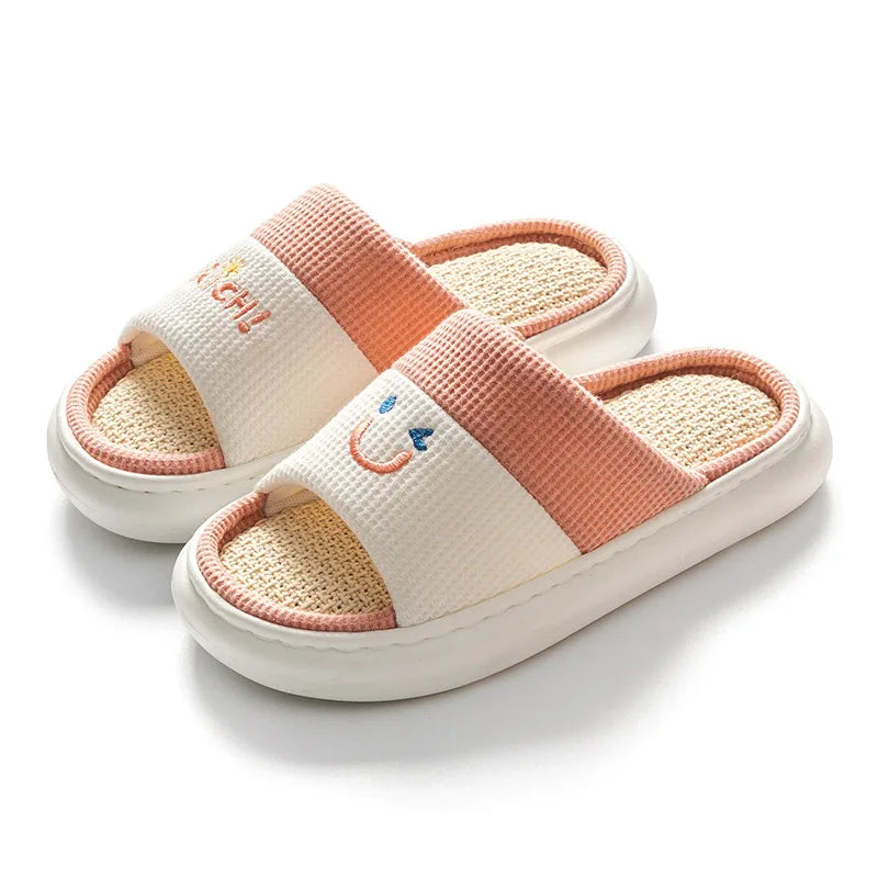 Smile Face Slippers - Couples Home Smiley Slides