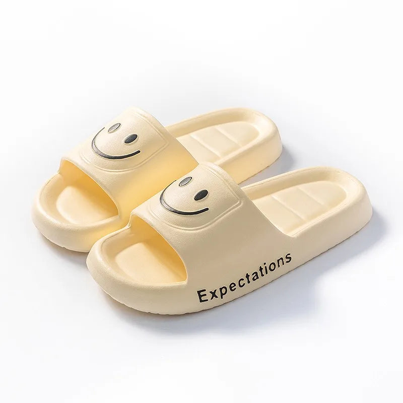 Smile Slippers - Smiling Face Solid Color Home Slides
