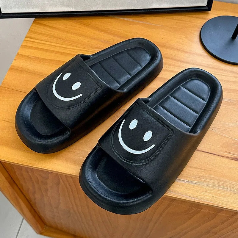Smile Slippers - Smiling Face Slides Solid Color