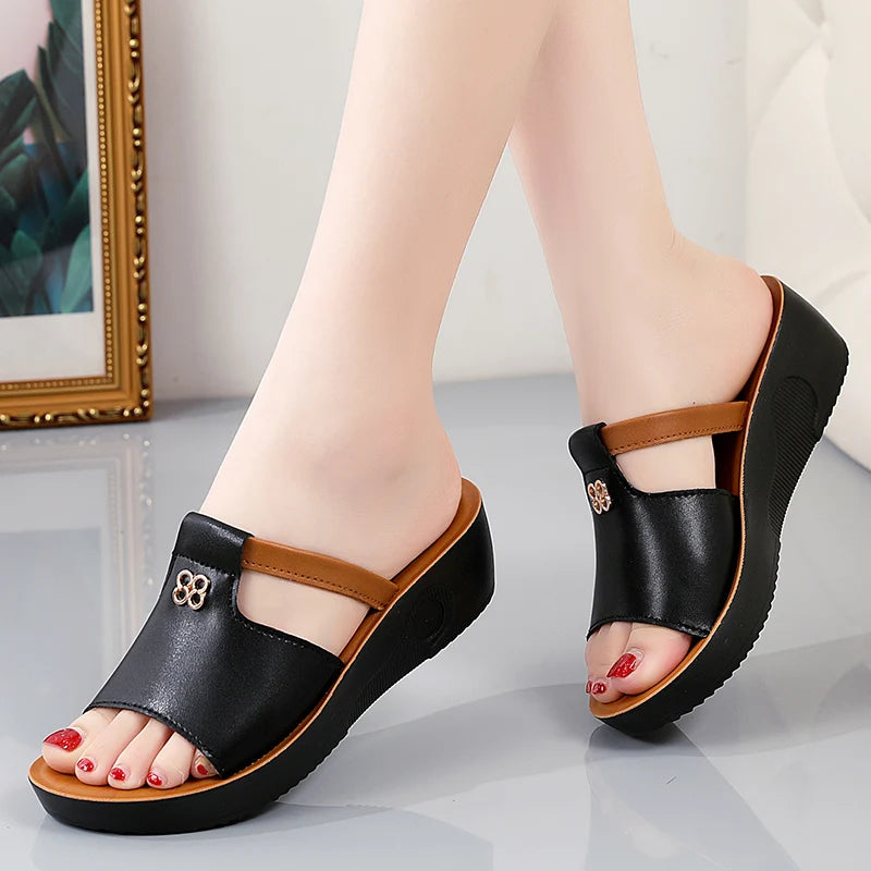 Brown Sandals - Vintage Anti-slip Leather Retro Shoes