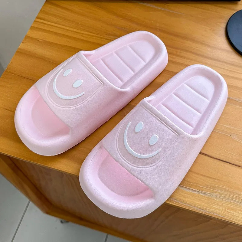 Smile Slippers - Smiling Face Slides Solid Color
