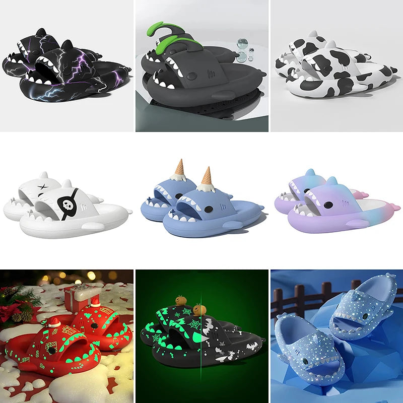Shark Slides - Soft Slippers Bathroom Couple Outdoor Shoes