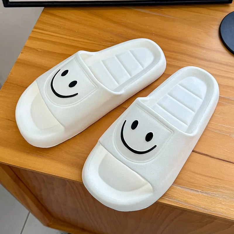 Smile Slippers - Smiling Face Slides Solid Color