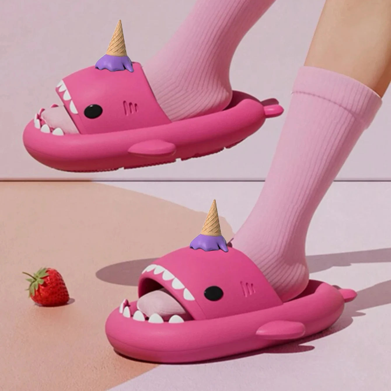 Shark Slippers - Cute Ice Cream Thick Sole Anti-slip