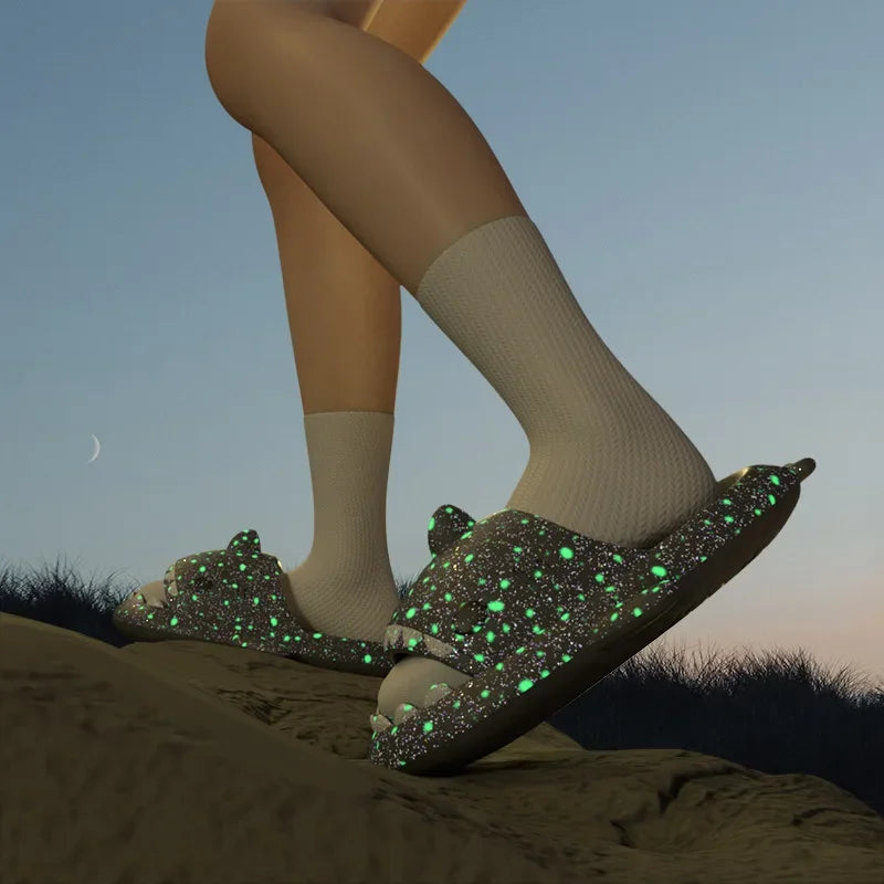 Shark Slippers - Luminous Shark Slides Home & Beach
