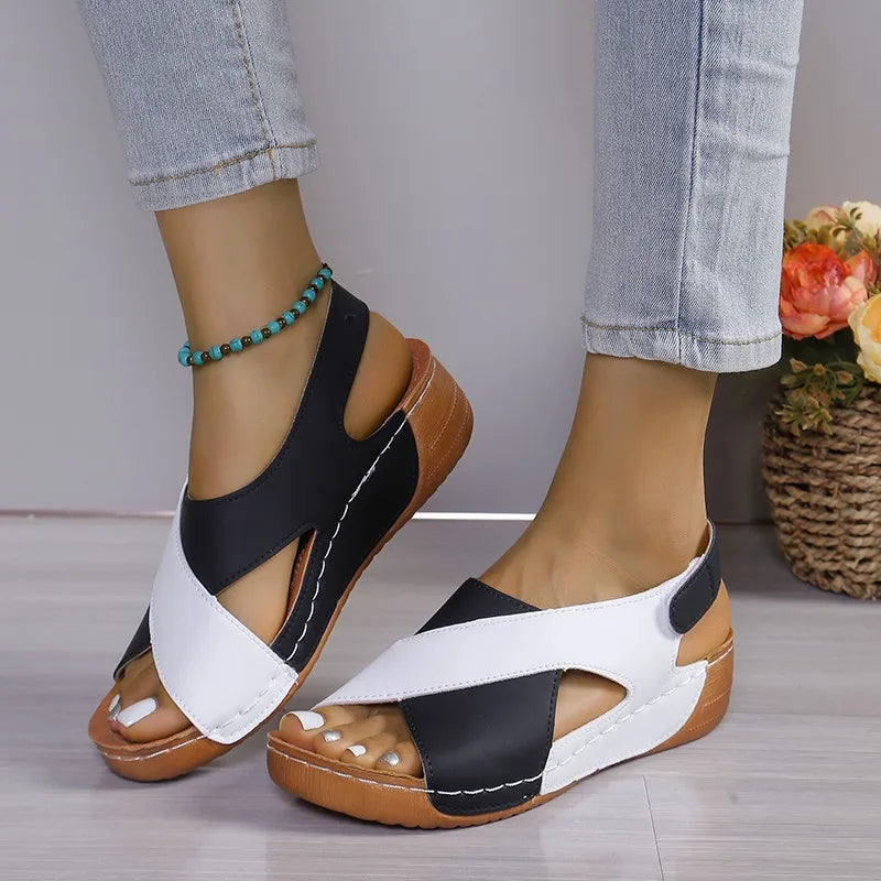 Brown Sandals - Fish Mouth Thick-soled