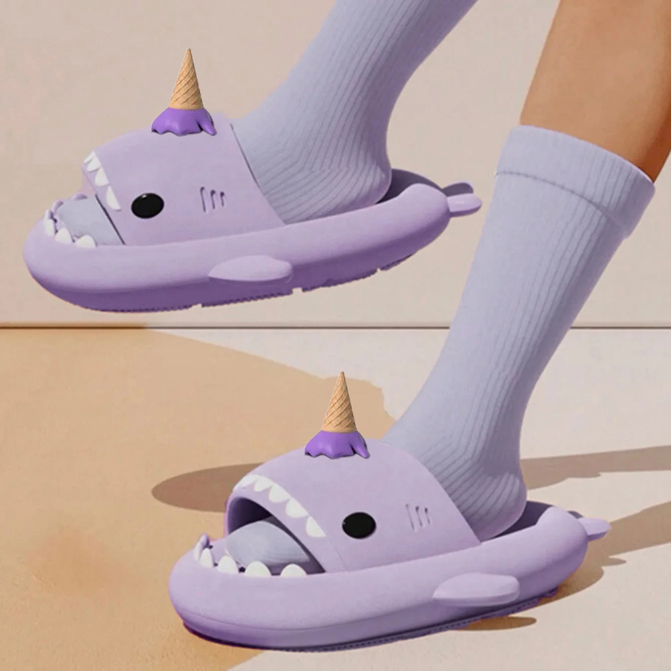 Shark Slippers - Cute Ice Cream Thick Sole Anti-slip