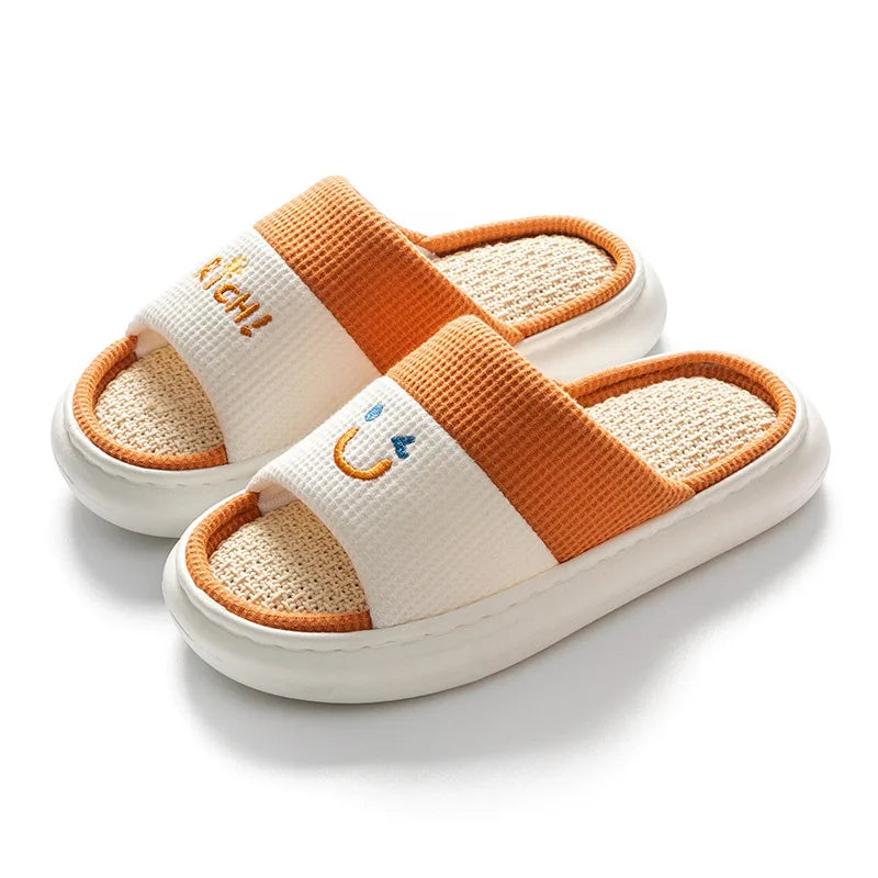 Smile Face Slippers - Couples Home Smiley Slides