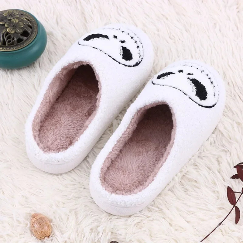 Halloween bad smile skull slippers