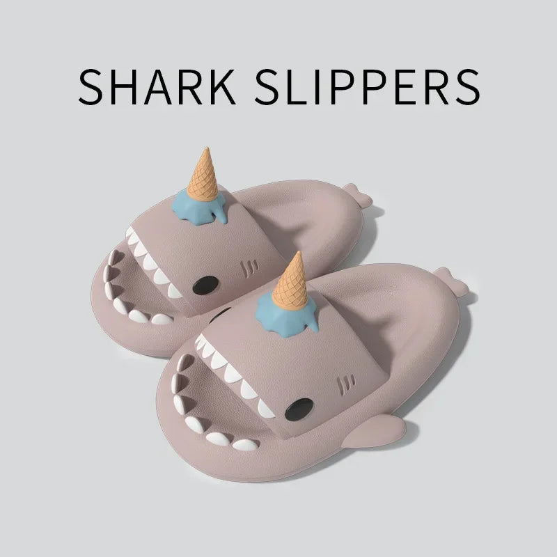 Shark Slippers - House Cloud Platform Slides Summer Beach