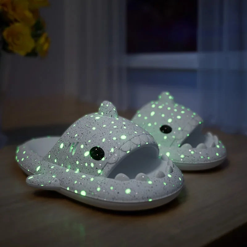Shark Slippers - Luminous Shark Slides Home & Beach