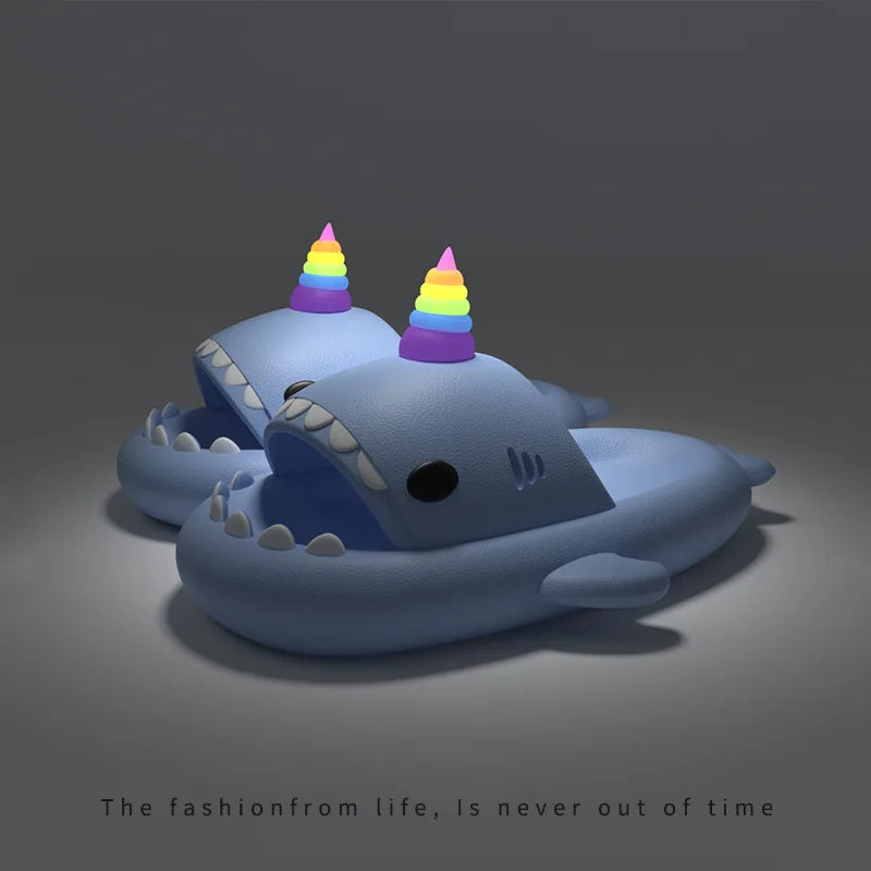 Shark Slides - Summer Platform Night Indoor Beach Slippers