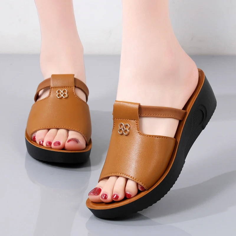 Brown Sandals - Vintage Anti-slip Leather Retro Shoes