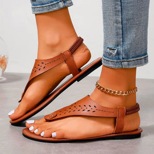 Brown Sandals - Open Toe Casual Soft Bottom