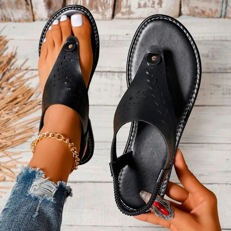 Brown Sandals - Open Toe Casual Soft Bottom