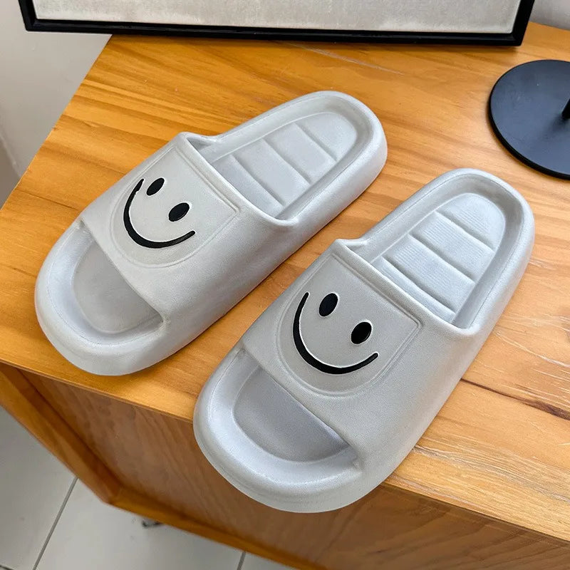 Smile Slippers - Smiling Face Slides Solid Color