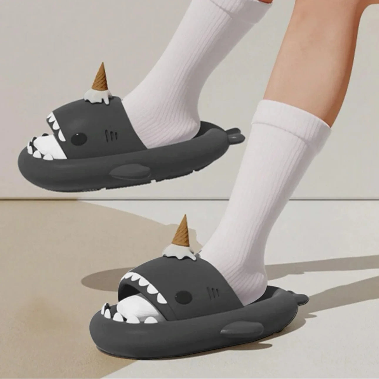 Shark Slippers - Cute Ice Cream Thick Sole Anti-slip