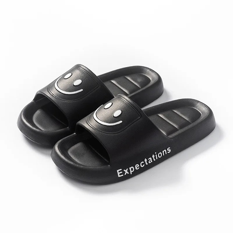 Smile Slippers - Smiling Face Solid Color Home Slides
