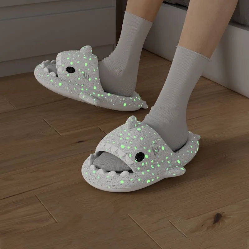 Shark Slippers - Luminous Shark Slides Home & Beach
