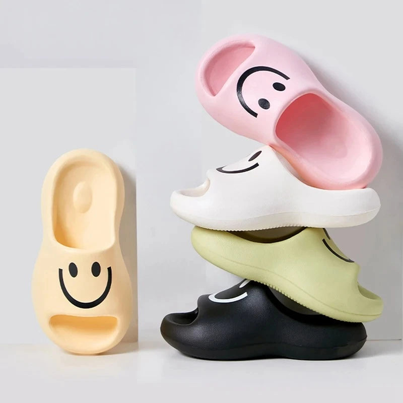 Smile Face Slippers - Cute Smiling Print Slides