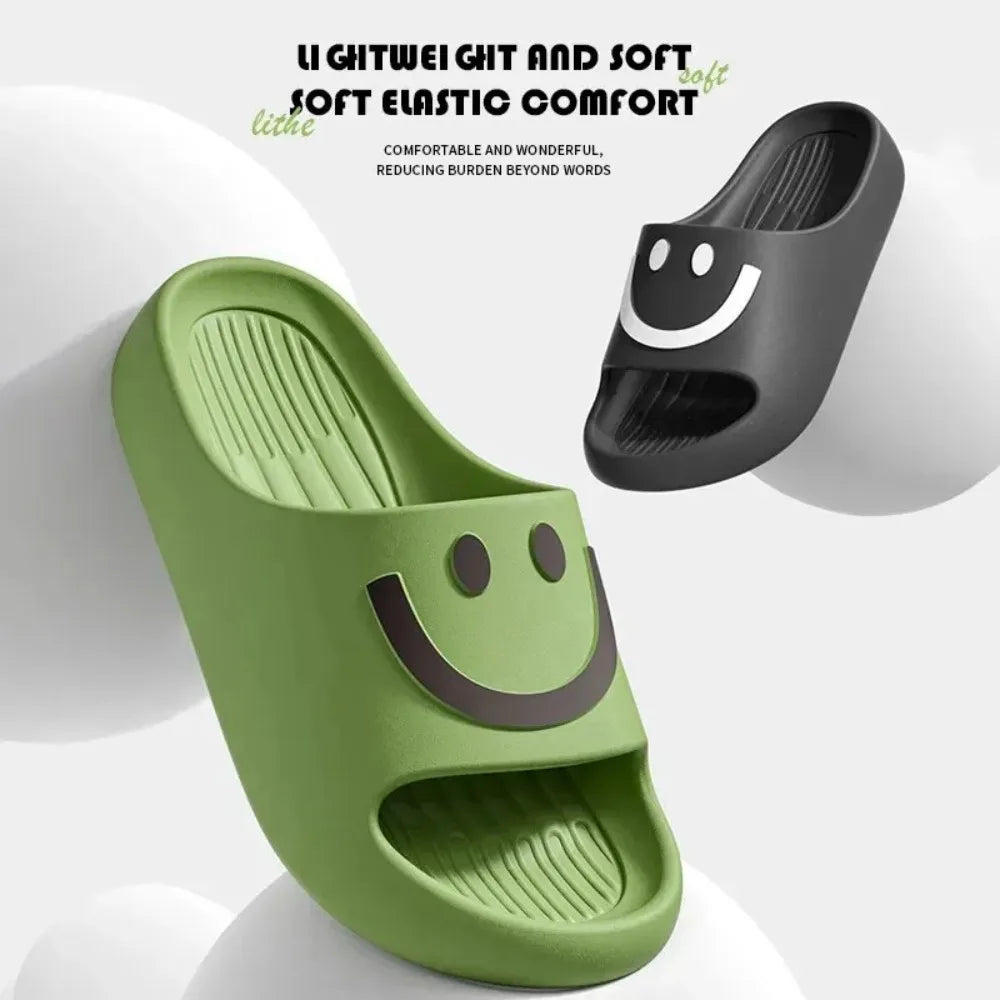 Happy Face Slippers - Smile Home Slides for Women