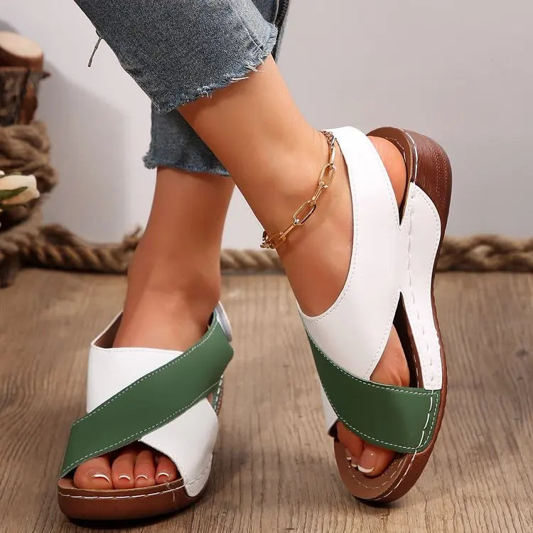 Brown Sandals - Fish Mouth Thick-soled
