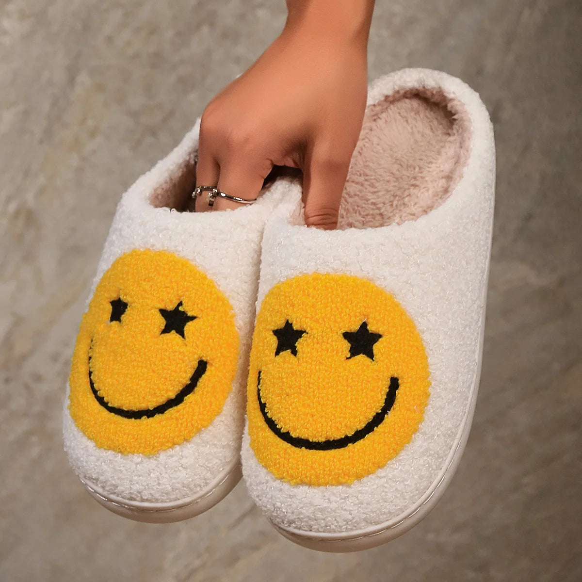 Smiley Slippers - Smile Face Cotton Home Slides