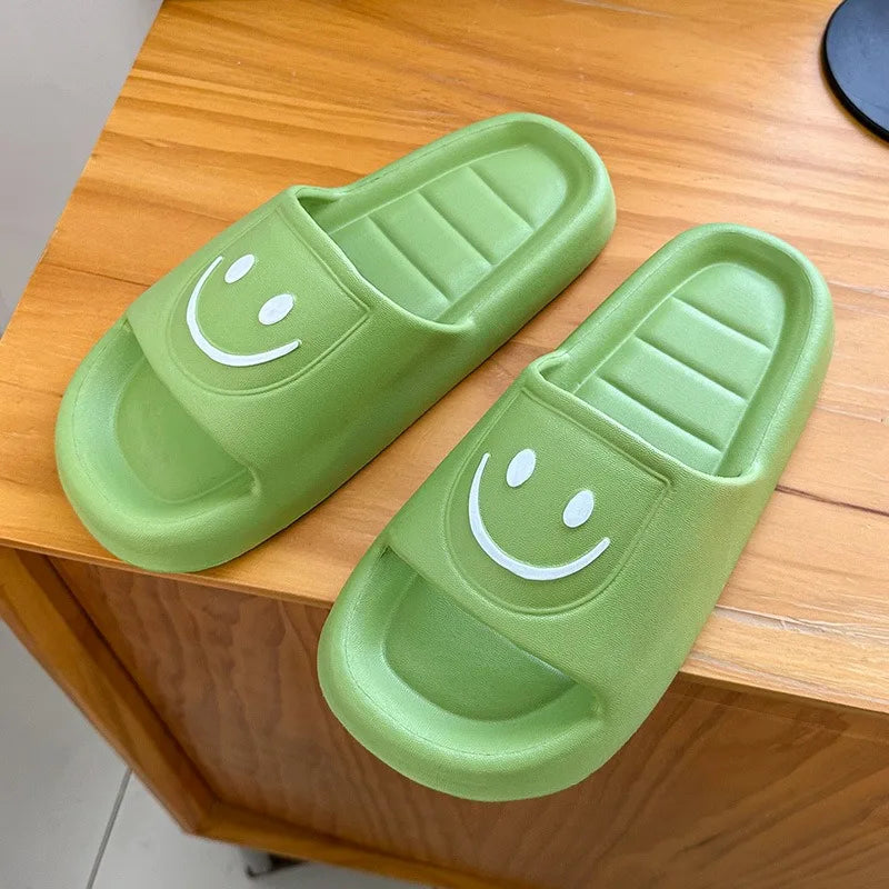 Smile Slippers - Smiling Face Slides Solid Color