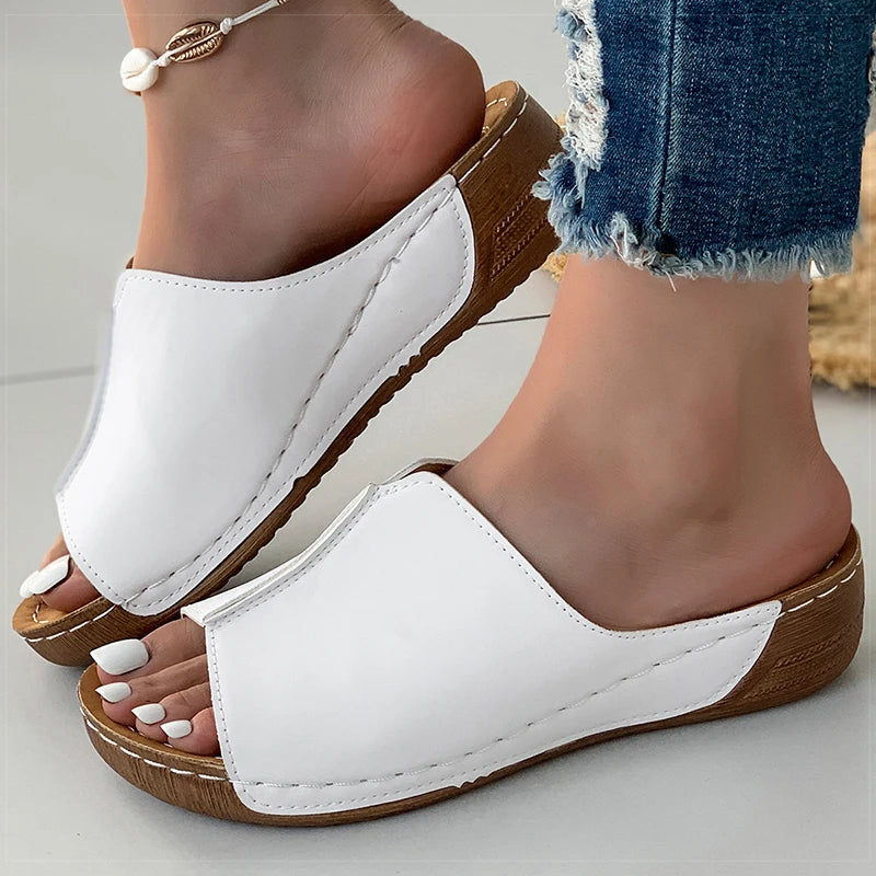 Brown Sandals - Soft Heels Low Platform
