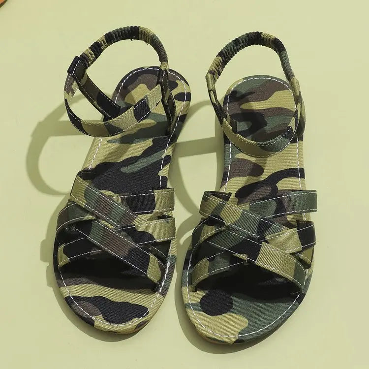 Brown Sandals - Lightweight Flat Easy-Fit