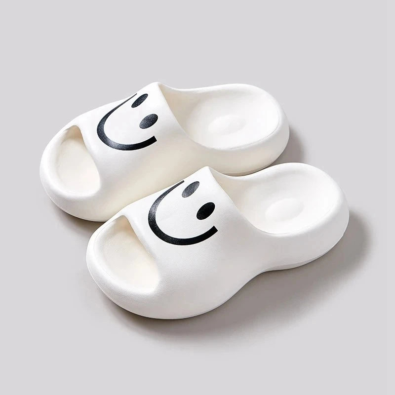 Smile Face Slippers - Cute Smiling Print Slides