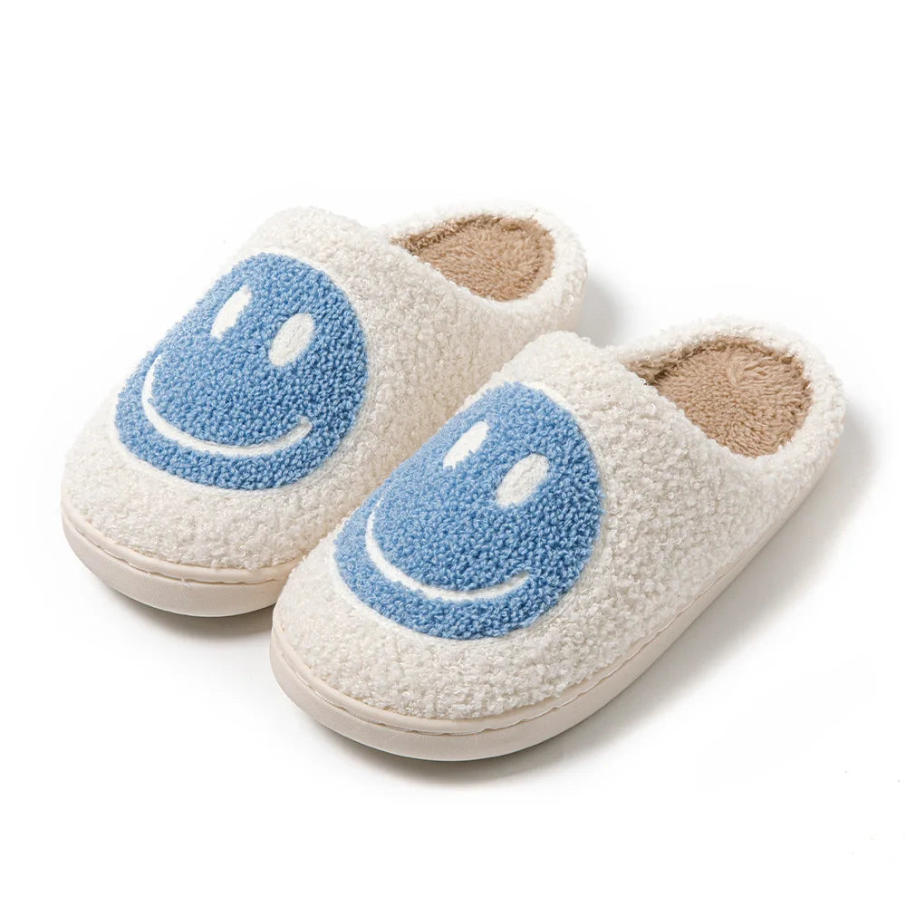 Smile Face Plush Slippers Comfortable Shoes