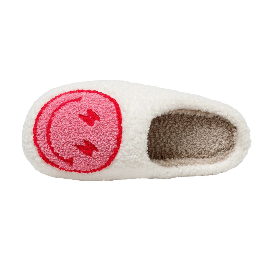 Smile Face Slippers - House Funny Fluffy Slides