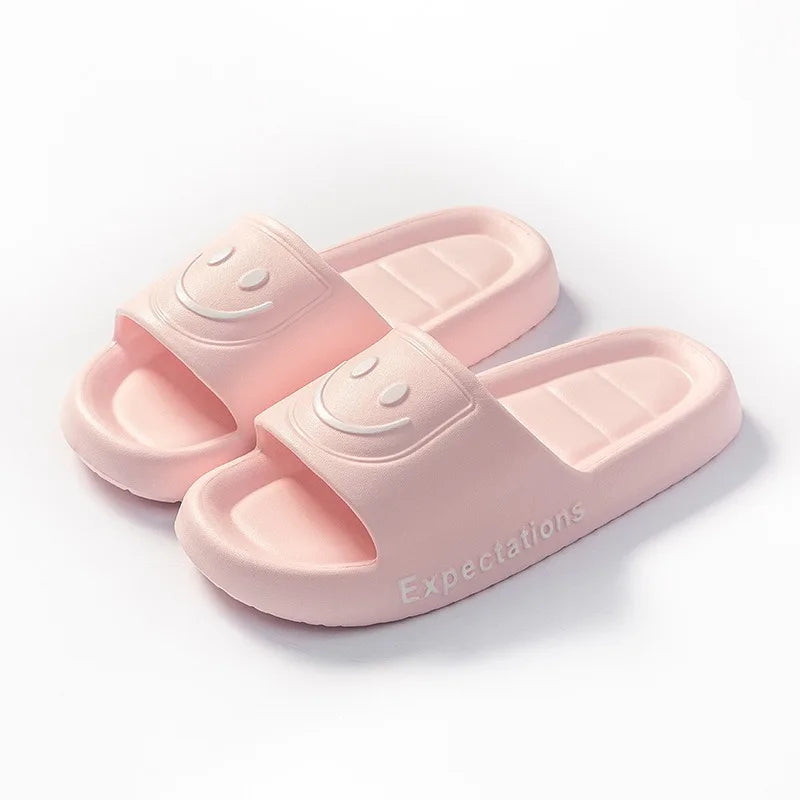 Smile Slippers - Smiling Face Solid Color Home Slides