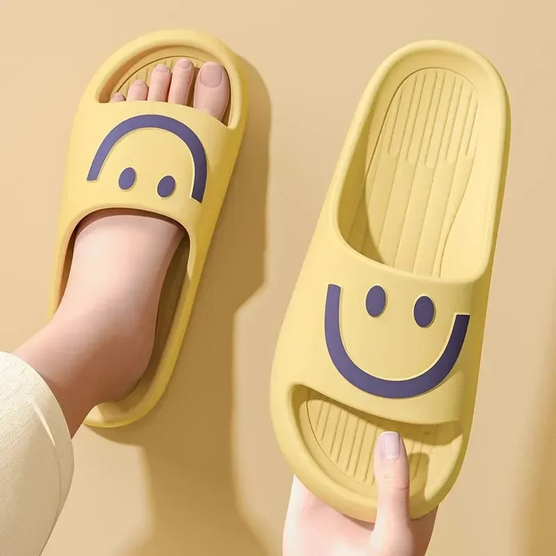 Happy Face Slippers - Smile Home Slides for Women