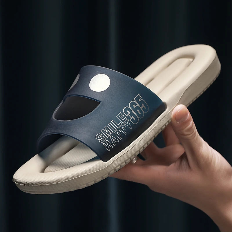 Smiling Face Slippers - Non-Slip Thick Sole Slides