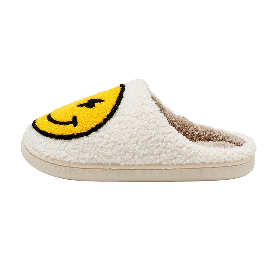 Smiley Face Slippers - Lightning Smile House Funny Slides