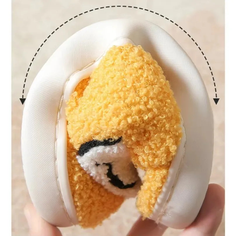 Happy Face Slippers - Fuzzy Smiling Cute Home Shoes