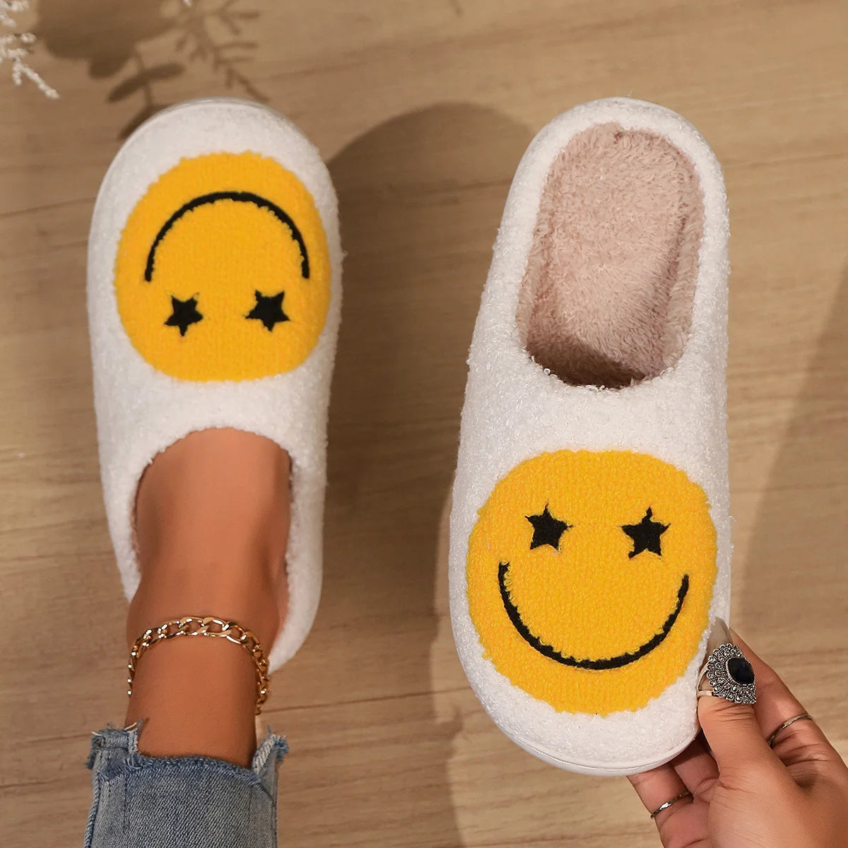 Smiley Slippers - Smile Face Cotton Home Slides